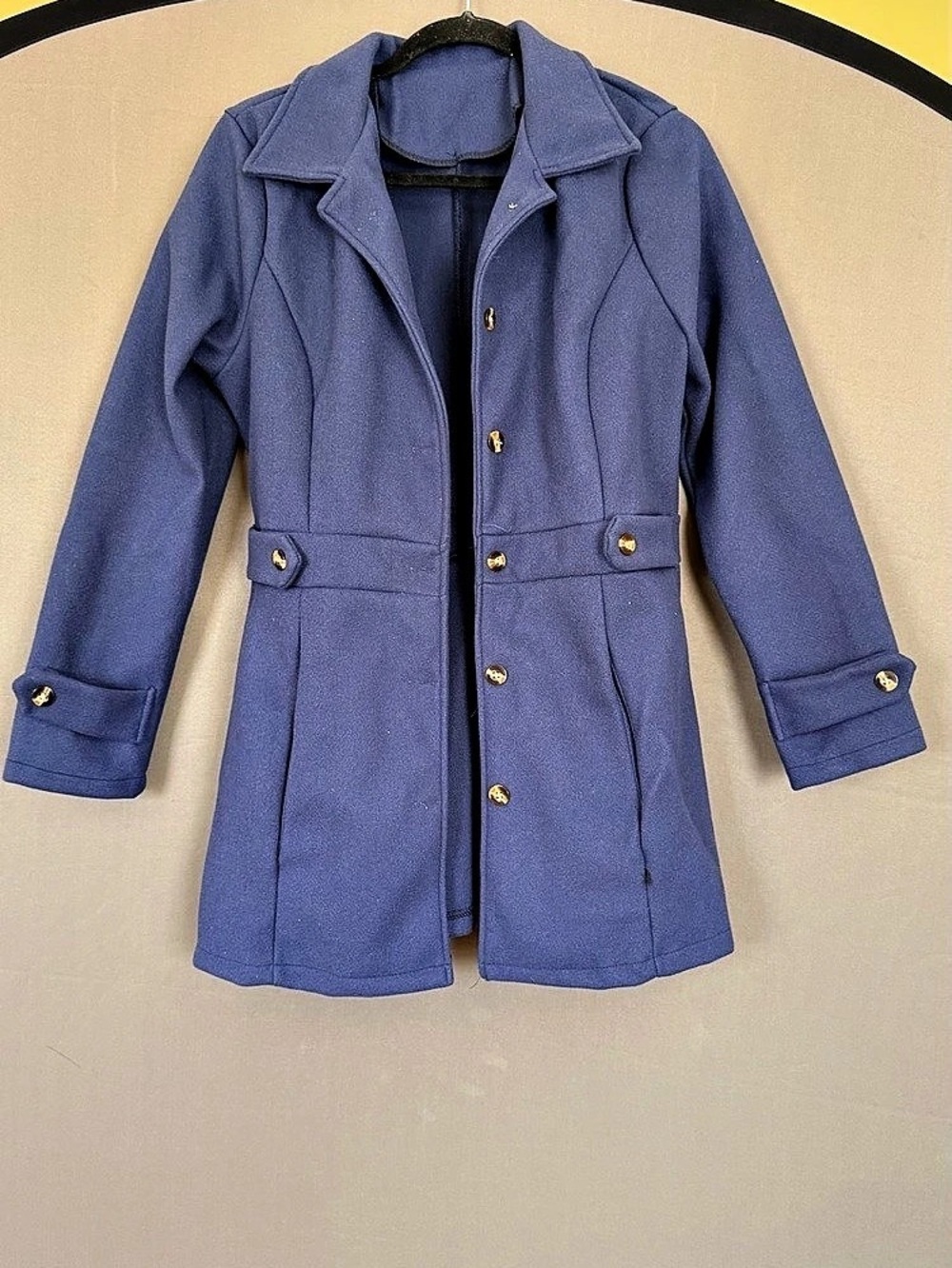 Blue pea Coat Size Medium Like New